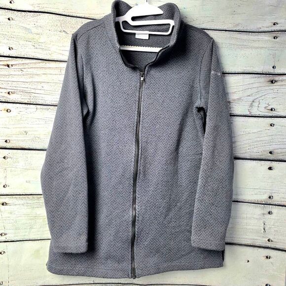 Columbia Gray Full Zip Fleece Jacket M - Picture 1 of 8